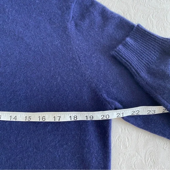 QI navy CASHMERE ZIP PULLOVER
